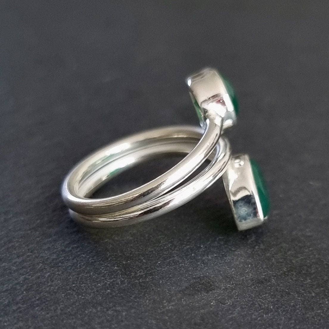 Green Onyx Sterling Silver Ring