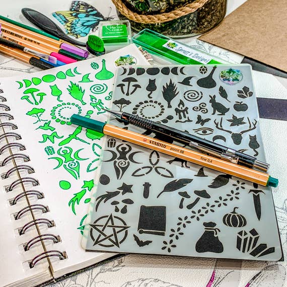 Wiccan Journal Stencil