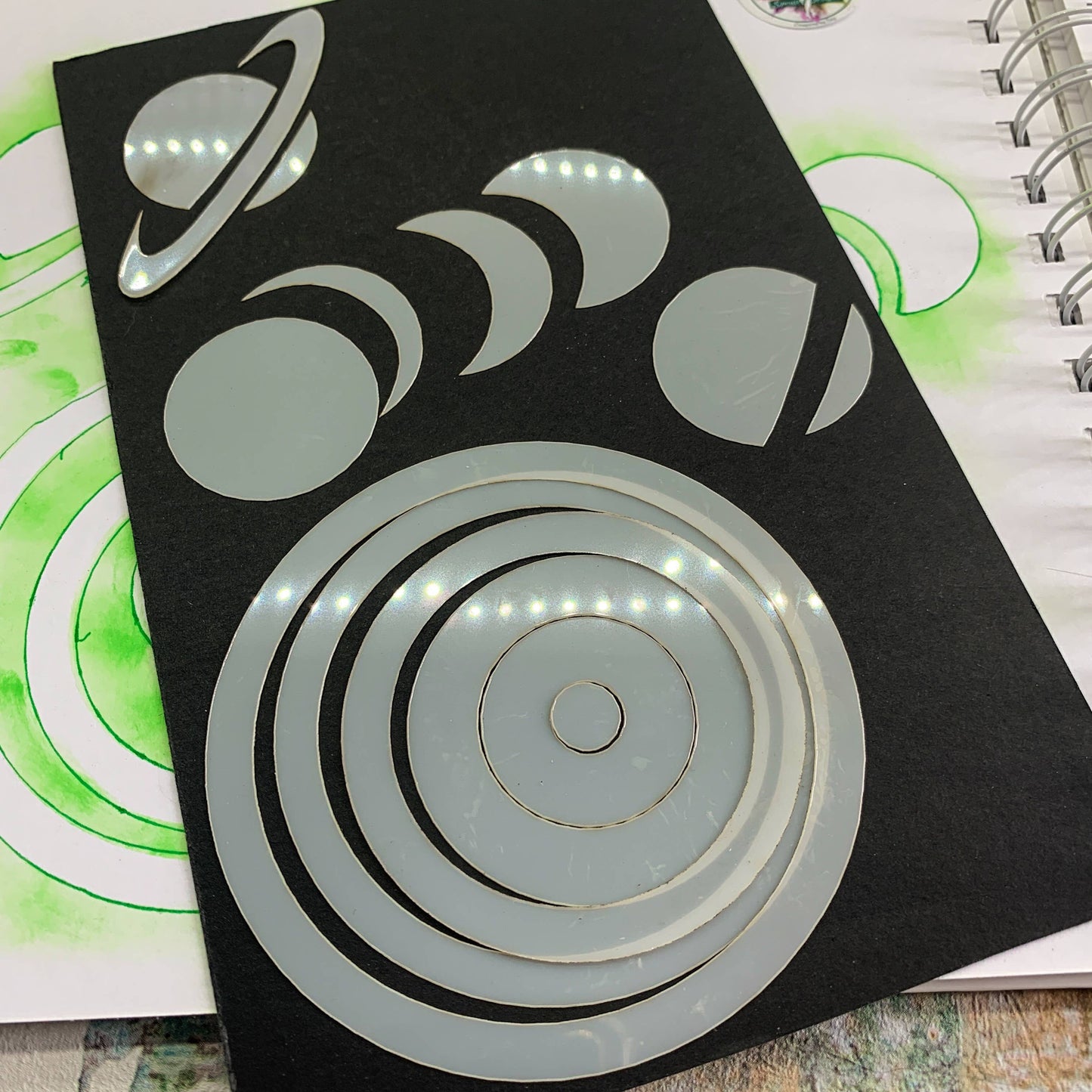 Silhouette Moon and Planet Journal Stencil