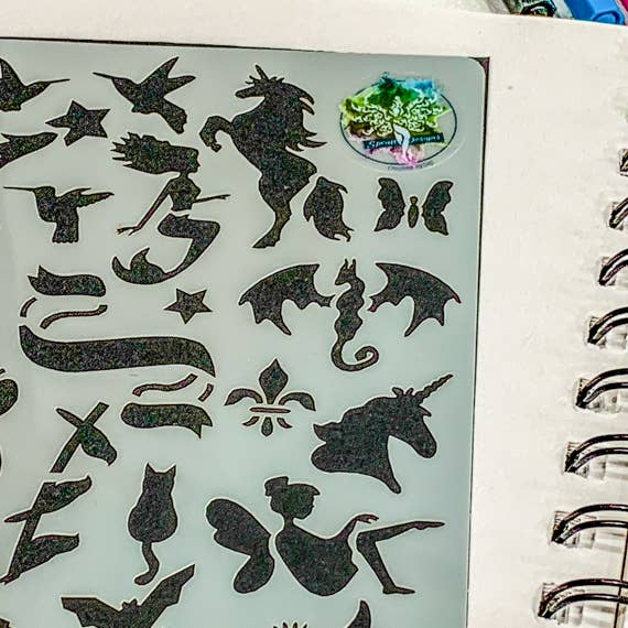 Magical Creatures Journal Stencil