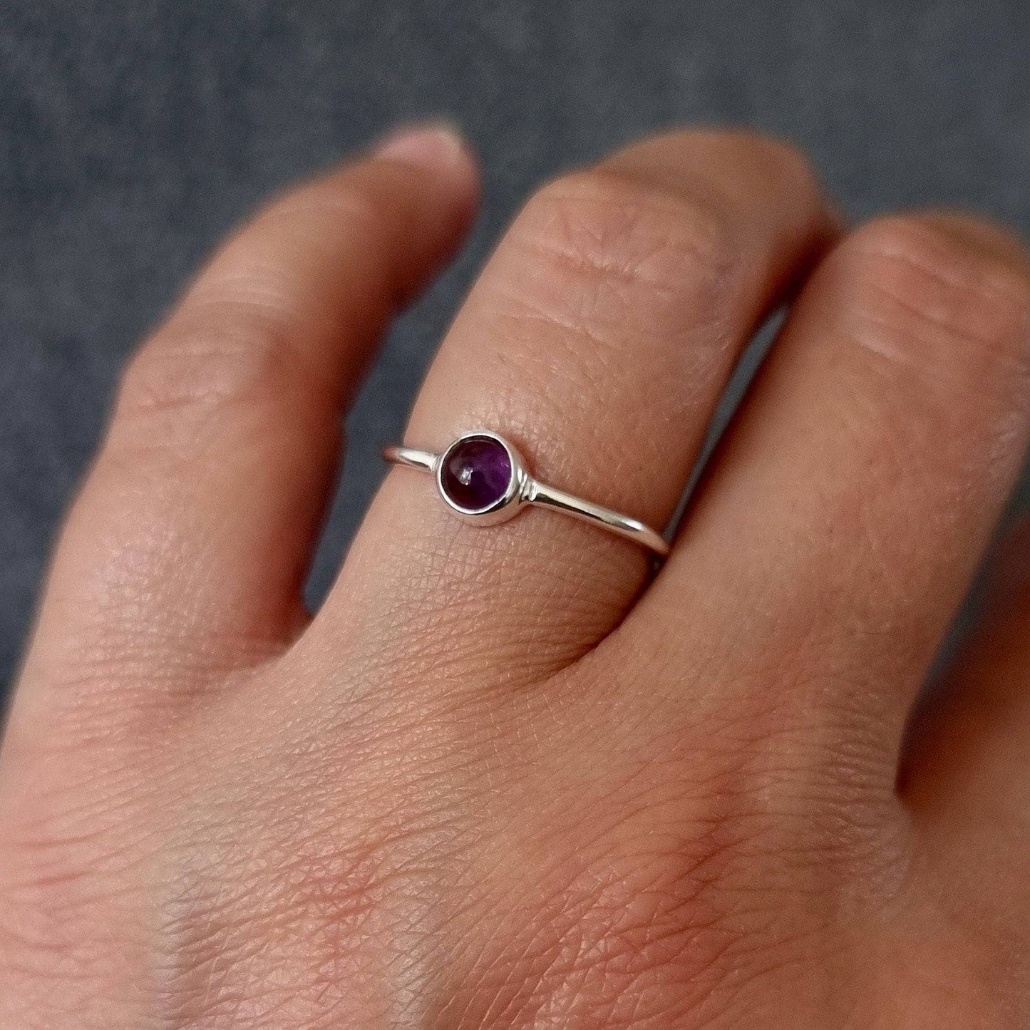 Sterling Silver Amethyst Stacking Ring