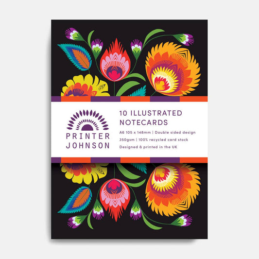 Wycinanki notecard set | 10 Polish folk art notecards by Printer Johnson
