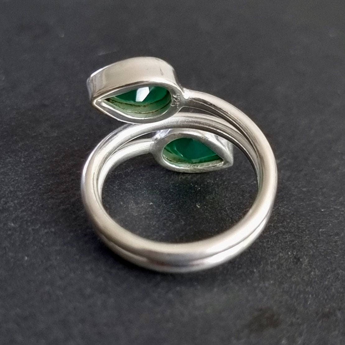 Green Onyx Sterling Silver Ring