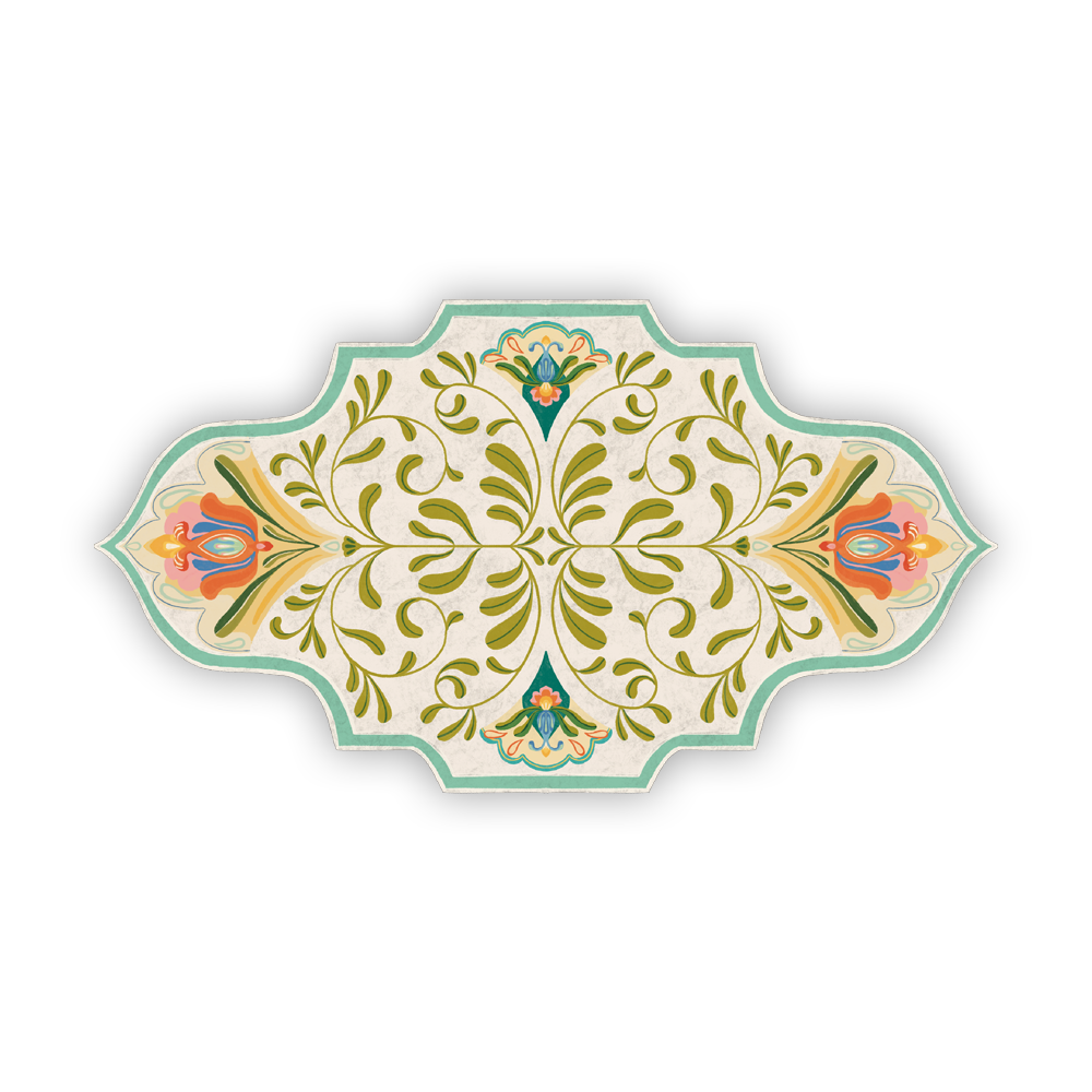 Floral Motif Glossy Sticker by Lione & Sheikh