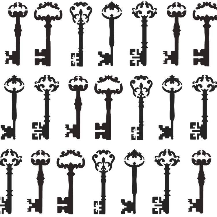 Antique Keys Stencil