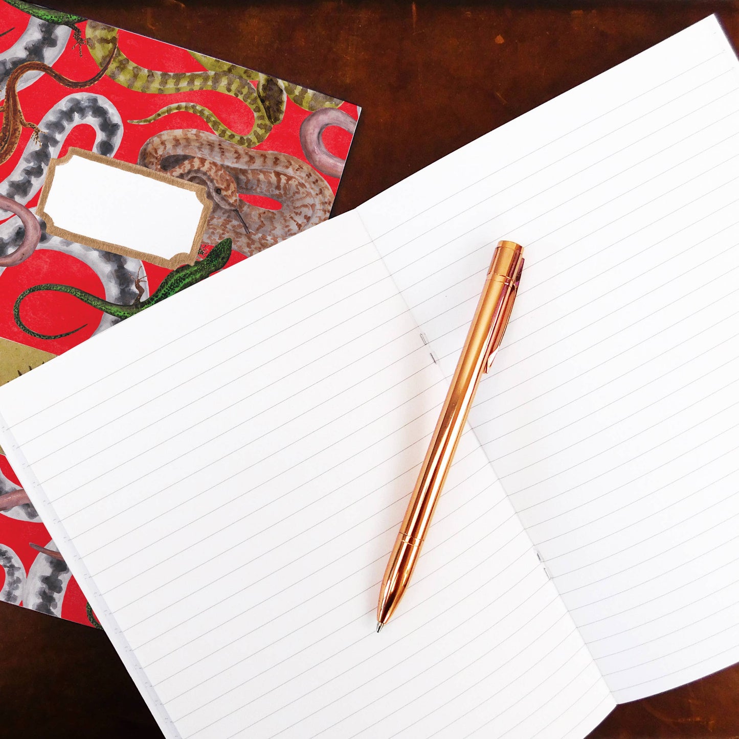 Reptilia Print A5 Recycled Notebook - 76 Lined Pages