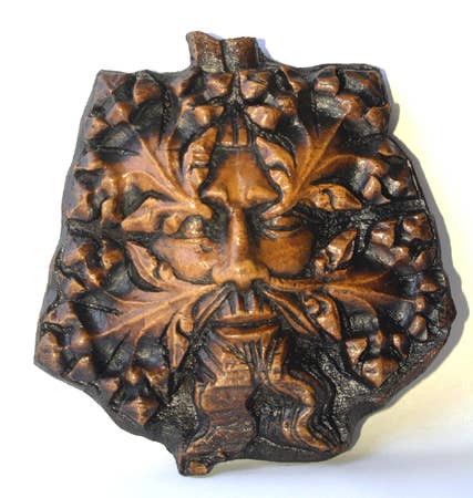 Gothic Pagan Green Man - Reproduction Cathedral Carving