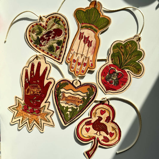 'Rabbit Radish Hands and Hear' Illustrated Paper Garland