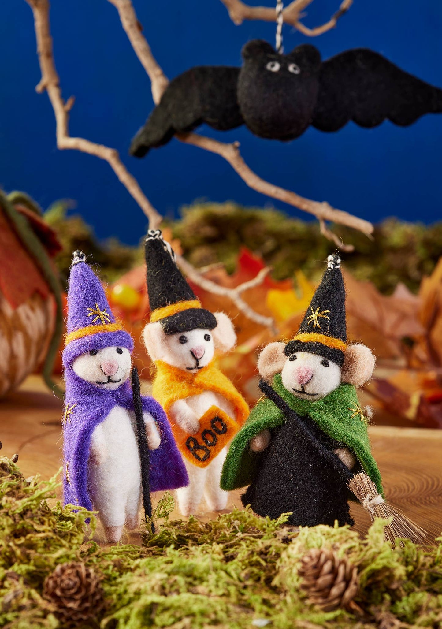 Felt Witch Mice Decoration