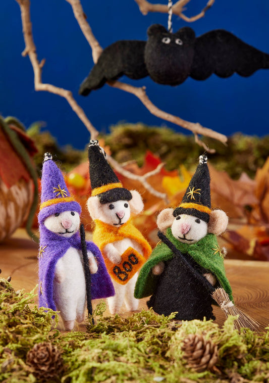 Felt Witch Mice Decoration