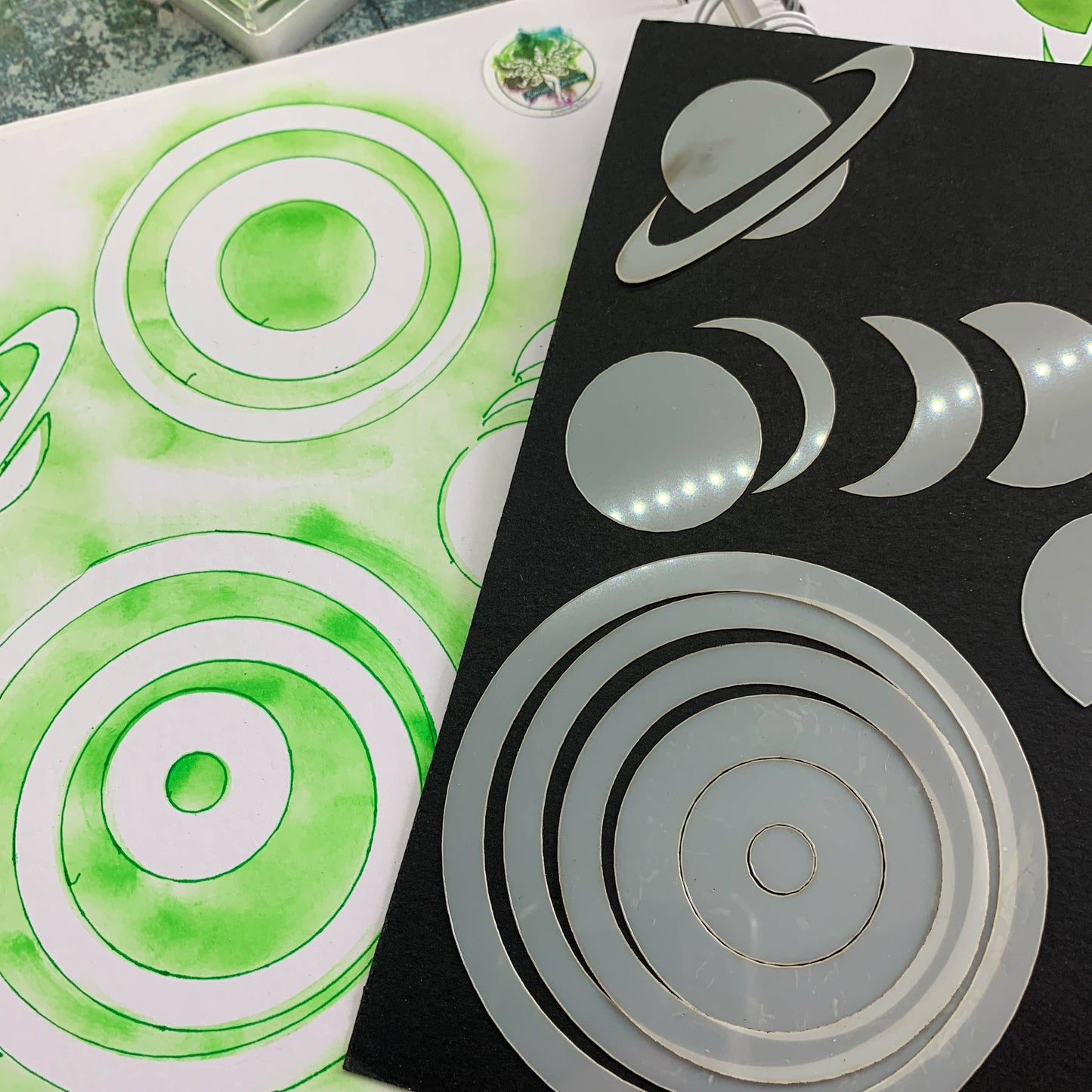 Silhouette Moon and Planet Journal Stencil