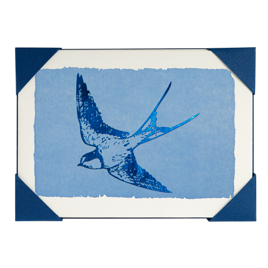 Blue Foil Swallow | Small Cards | 5-Pack