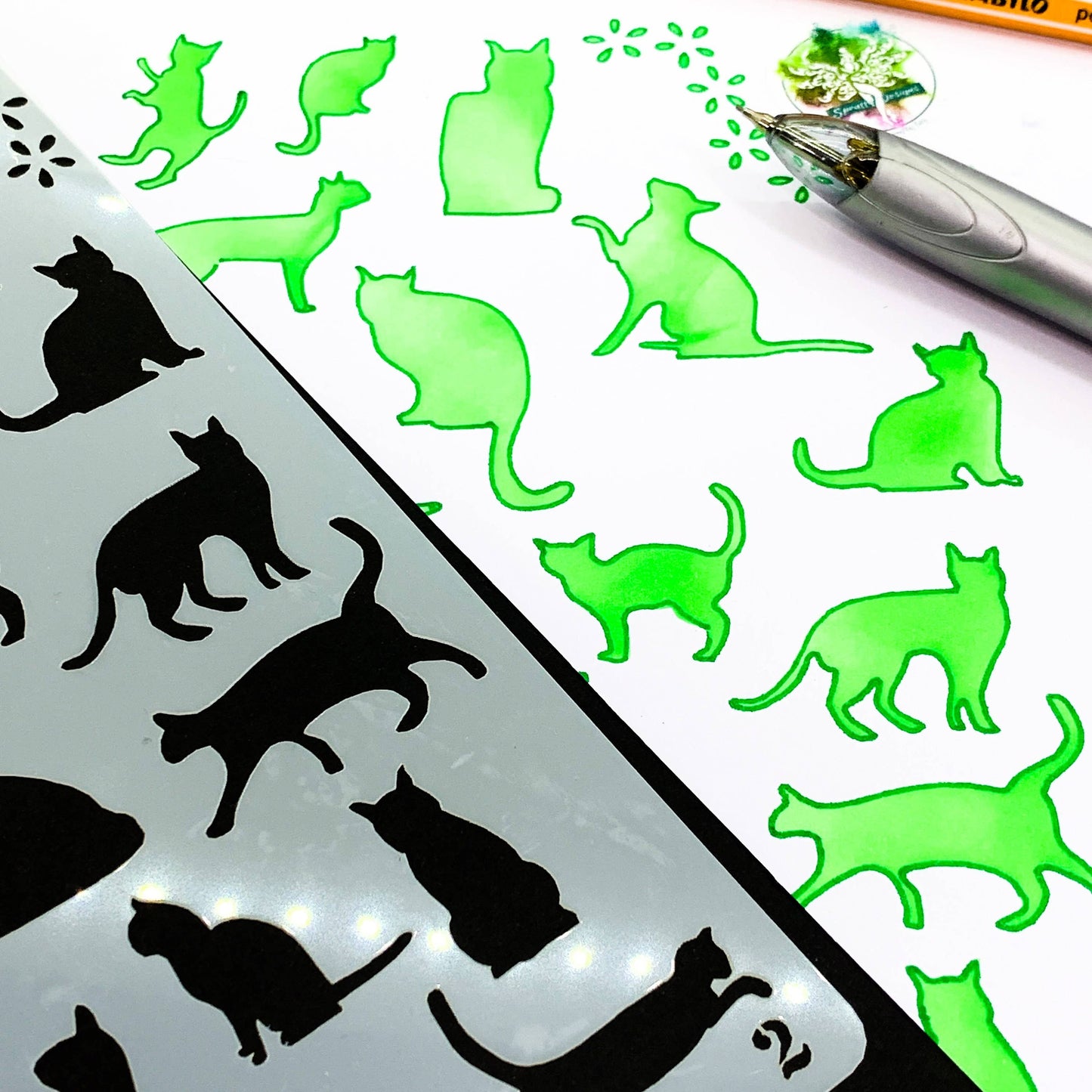 Cats Journal and Arts Crafts Stencil