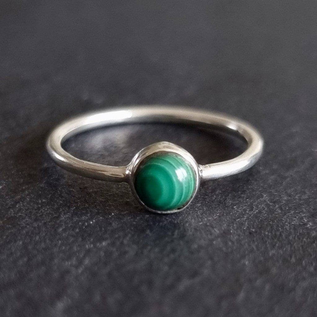 Malachite Sterling Silver Stacking Ring