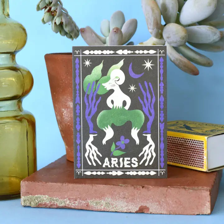 Aries Birthday Mini Card by Printer Johnson