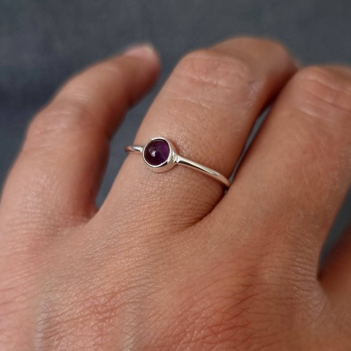 Sterling Silver Amethyst Stacking Ring