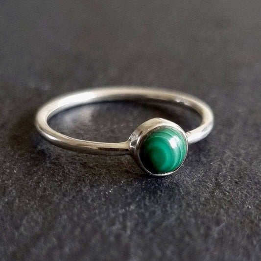 Malachite Sterling Silver Stacking Ring