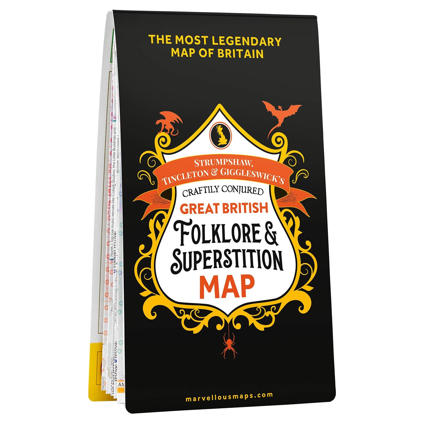 Great British Folklore and Superstition Map by Strumpshaw, Tincleton & Giggleswick