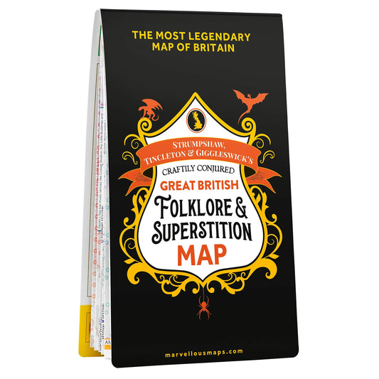 Great British Folklore and Superstition Map by Strumpshaw, Tincleton & Giggleswick