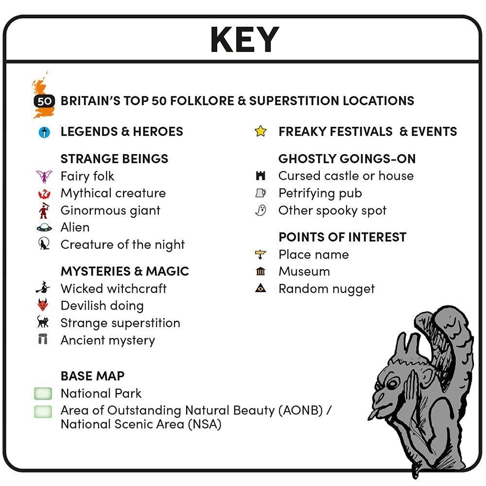 Great British Folklore and Superstition Map by Strumpshaw, Tincleton & Giggleswick