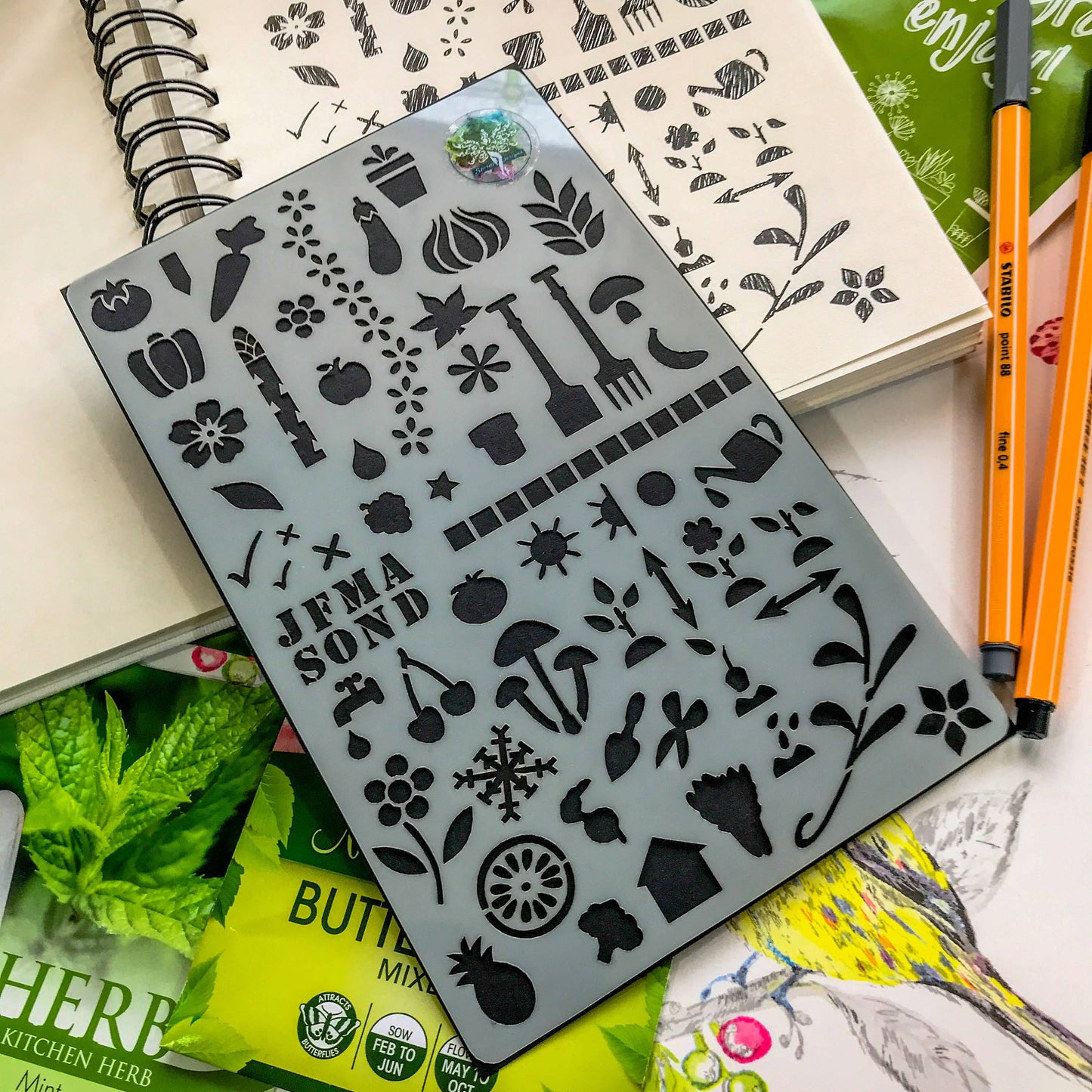 Garden Journal and Planting Stencil Kit