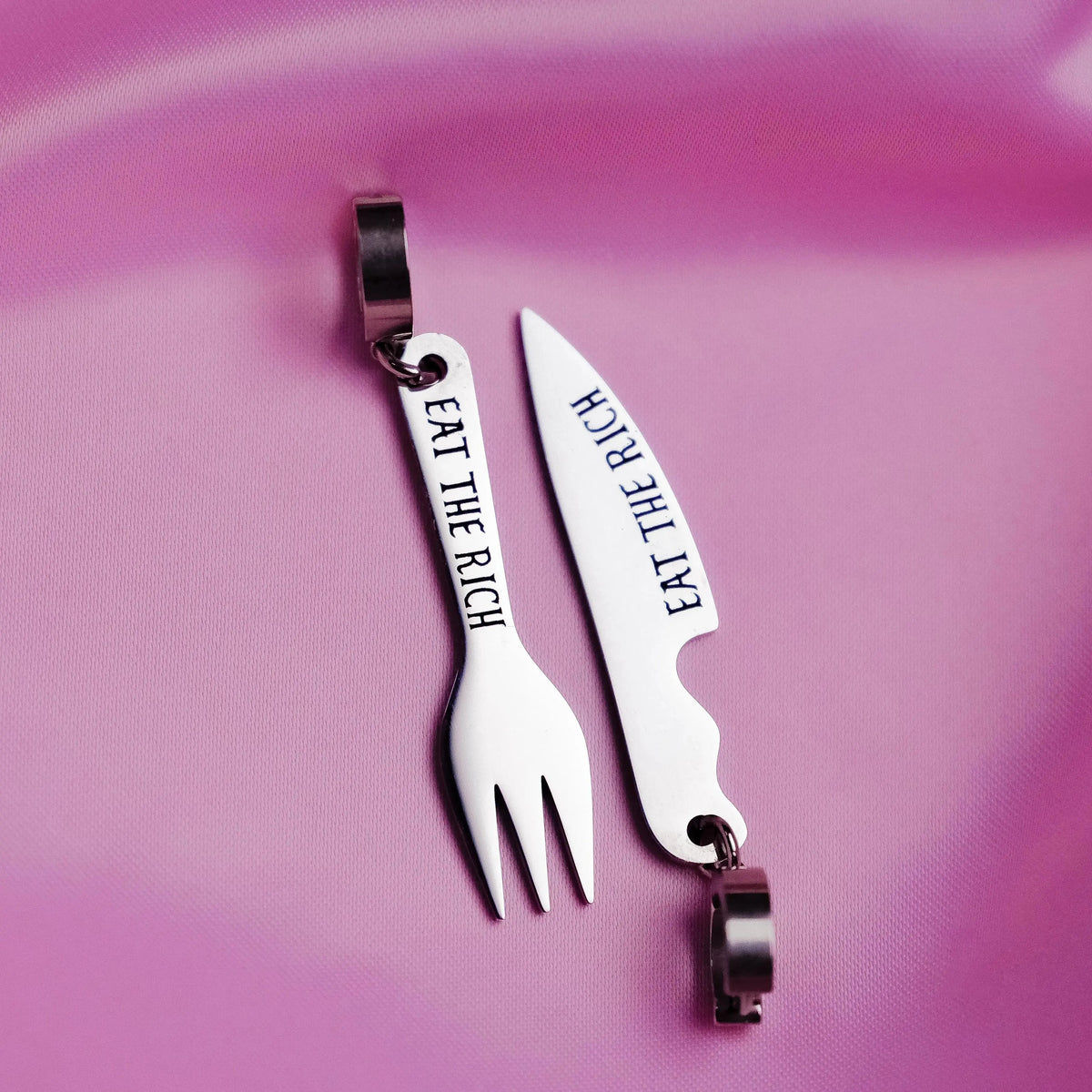 Eat The Rich knife and fork Stainless Steel by Leftbians