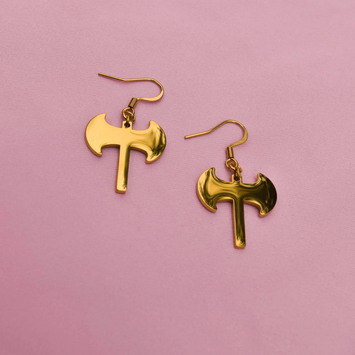 Labrys Earrings in Gold Stainless Steel by Leftbians