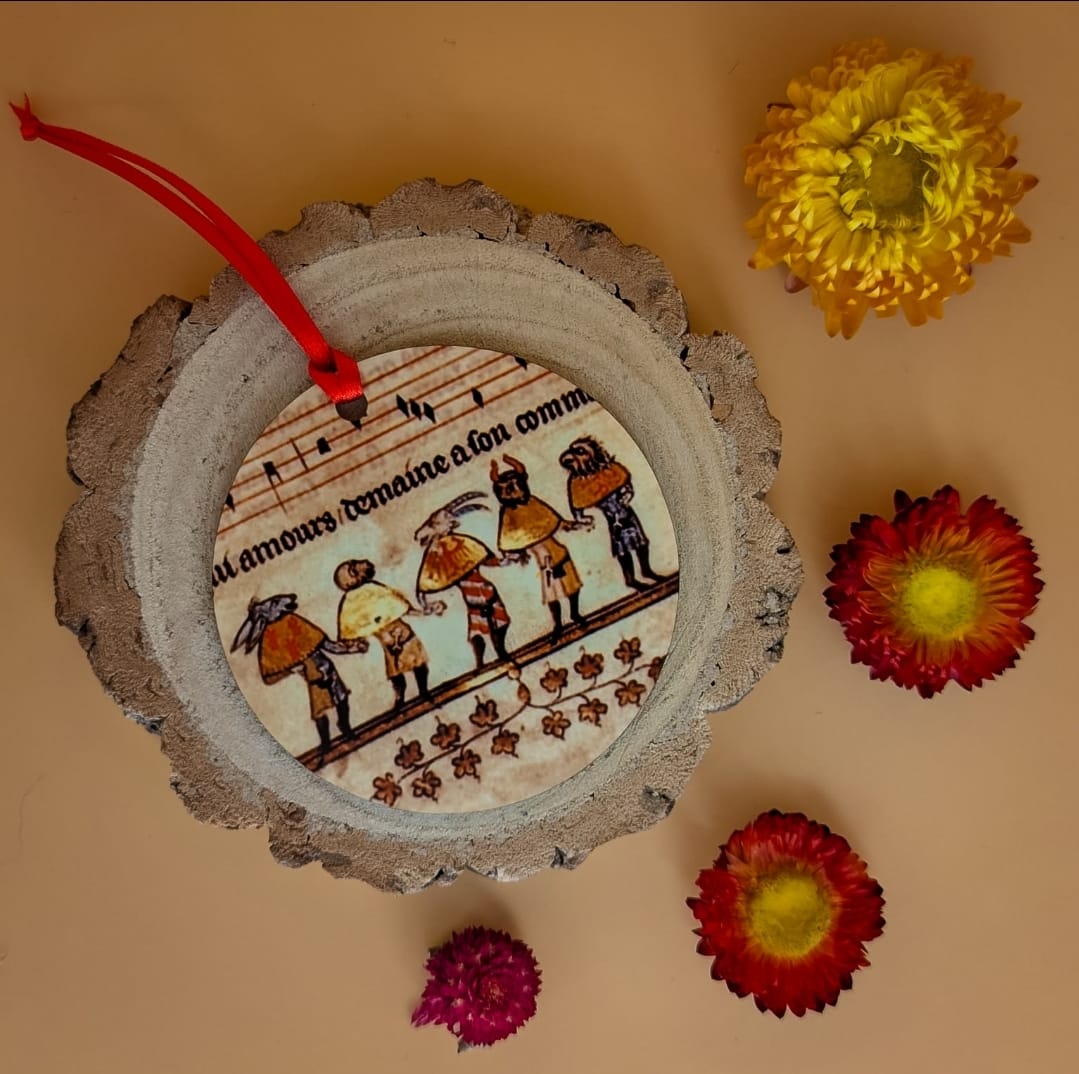 Mummer Decoration 'Medieval Mummers' Yule Tree Decoration – Wheel of Fate