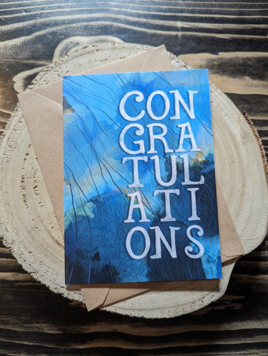 ‘Congratulations’ Greeting Card - Blue