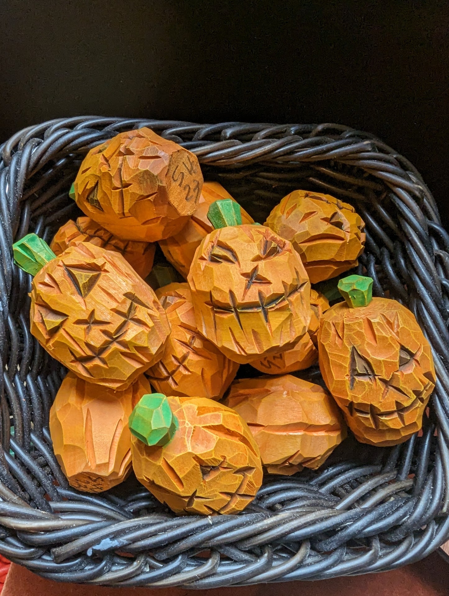 Scarecrow Woodcrafts Hand-carved Pumpkin
