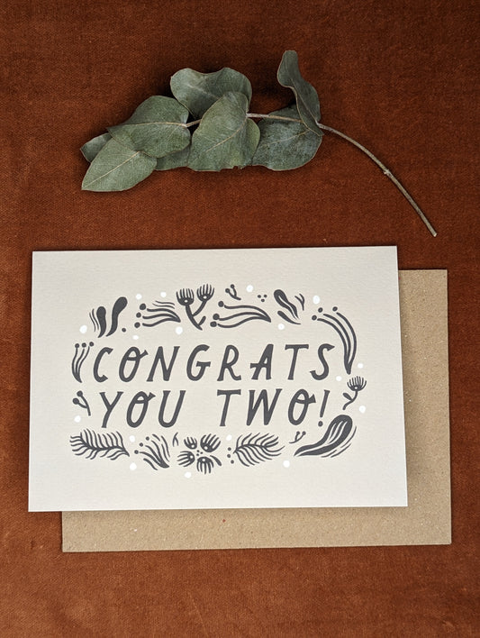 'Congrats You Two!' Wedding Card