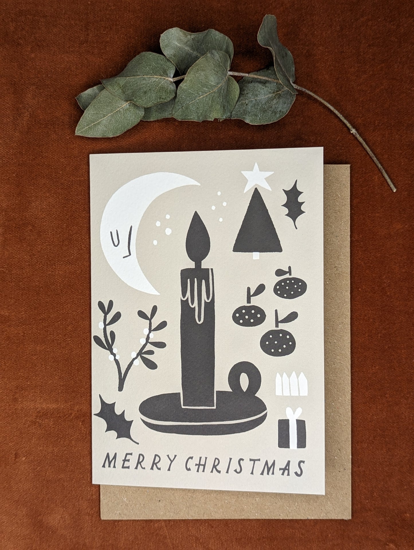 'Merry Christmas' Black and White Christmas Card