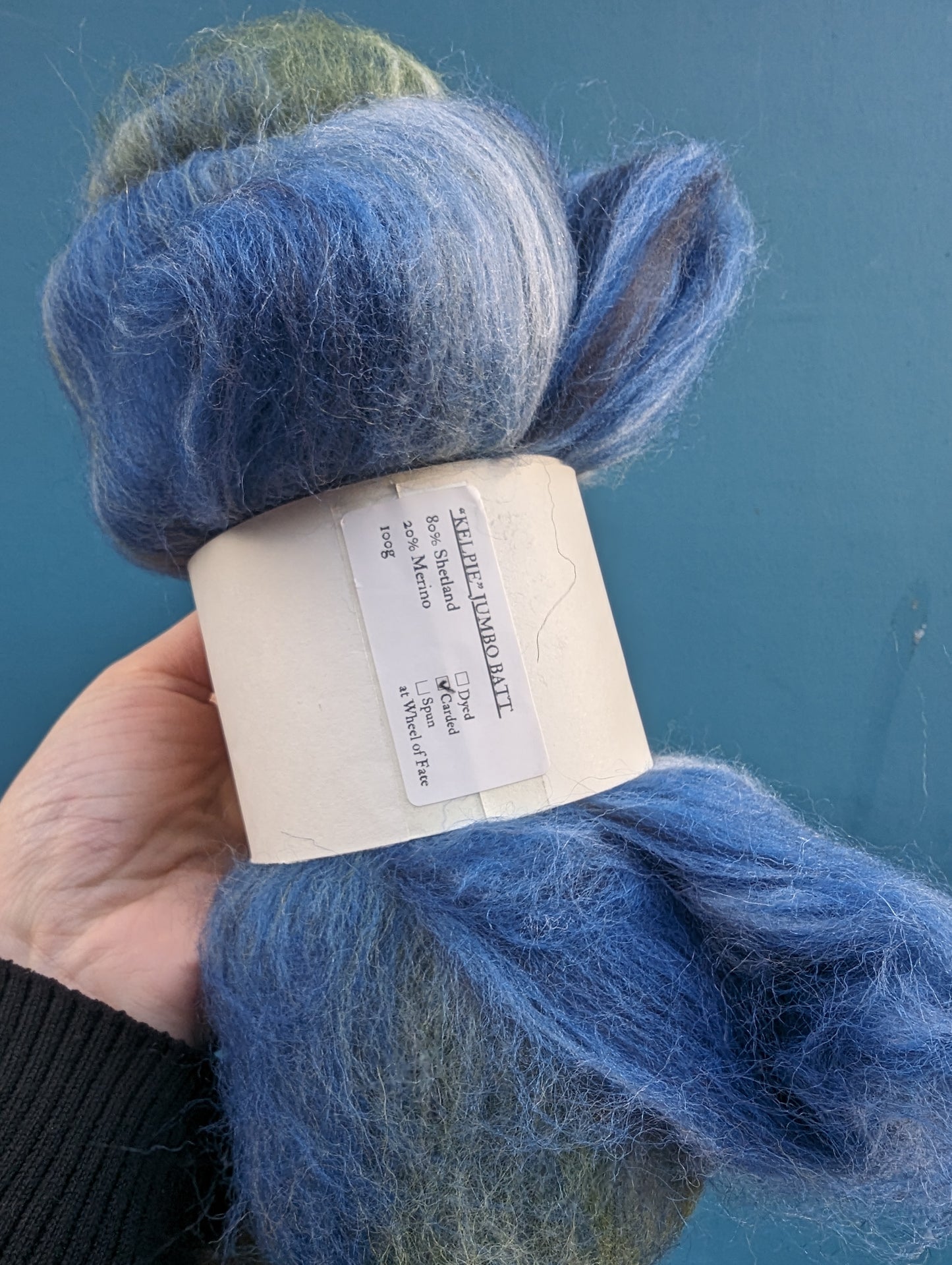 "Kelpie" Carded Wool Jumbo Batt - 100g