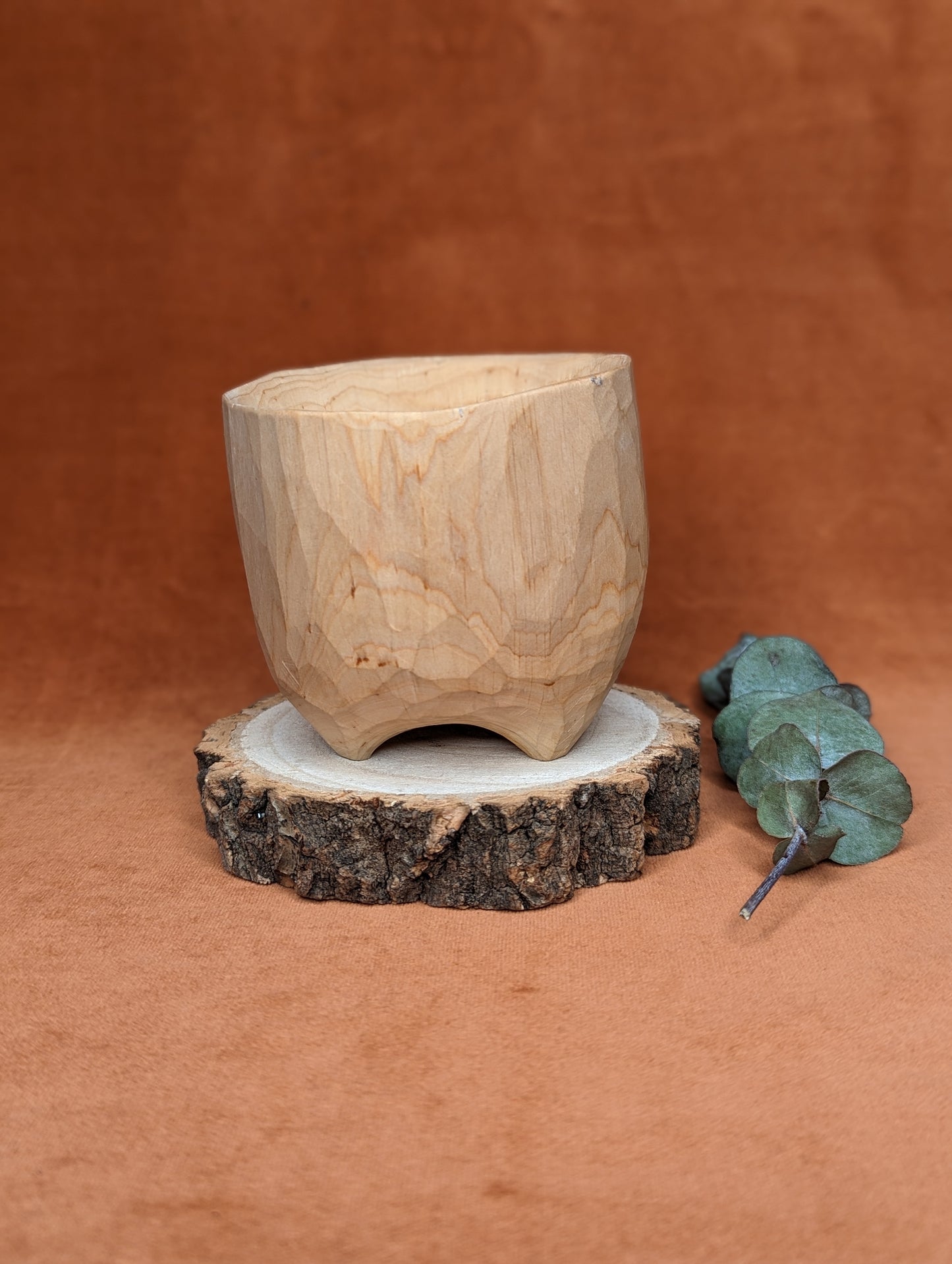 Carved Lime Tripod Bowl by Daniel Tysen