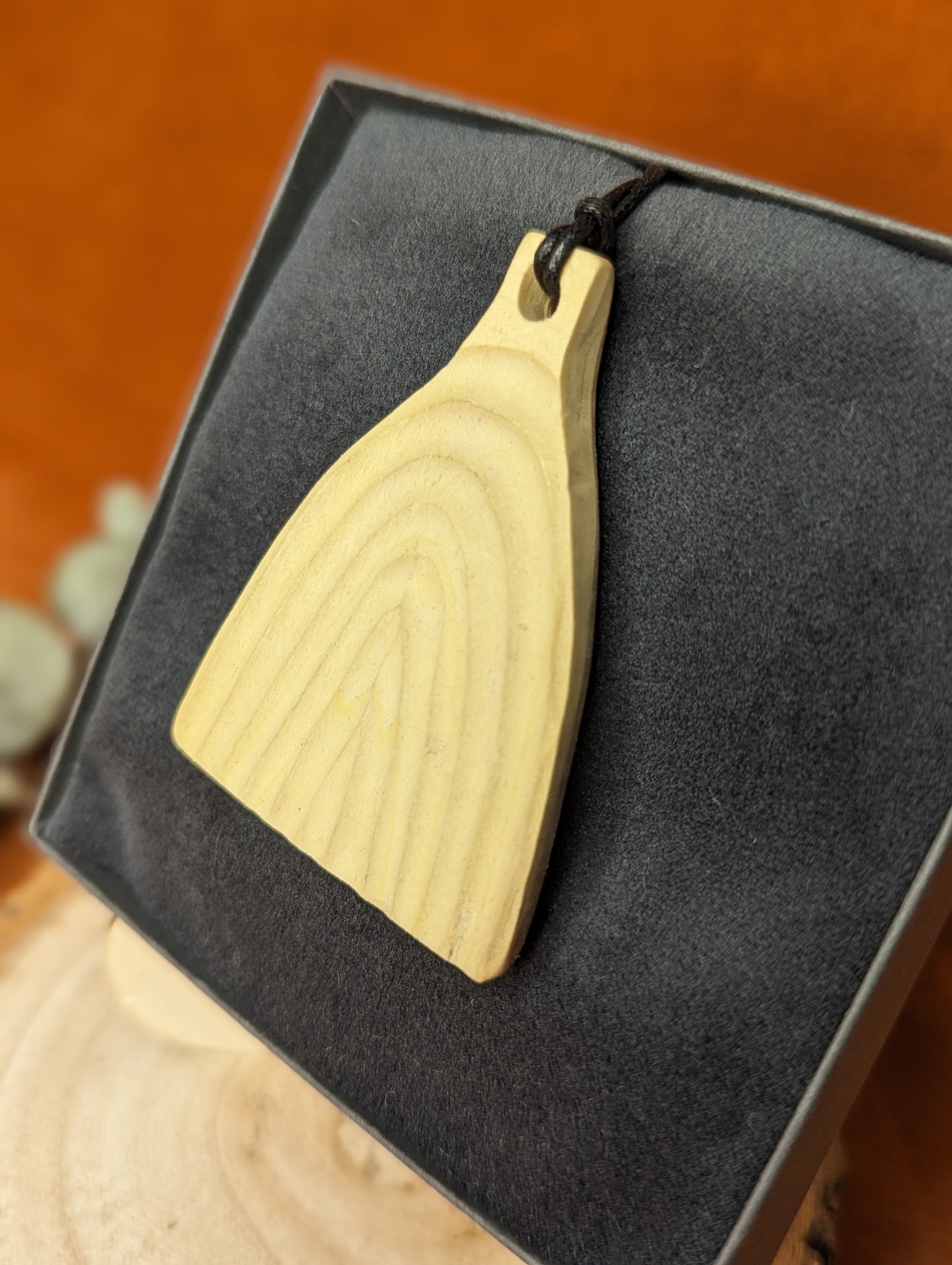 Engraved Norwegian Maple Wood Pendant by Daniel Tysen