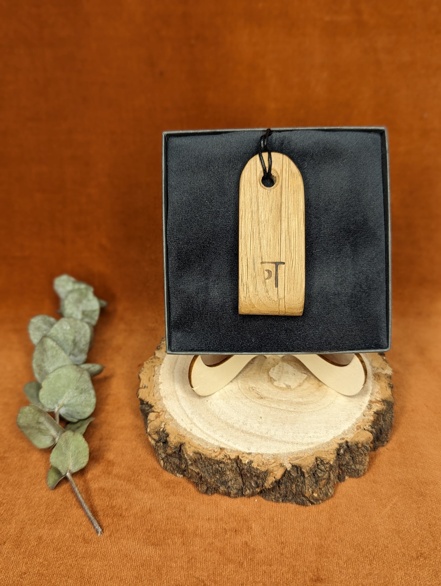 Engraved Oak Pendant by Daniel Tysen