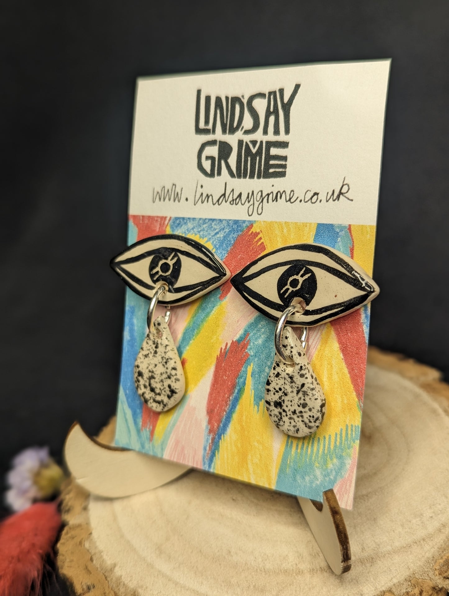 Ceramic Crying Eyes Drop Studs