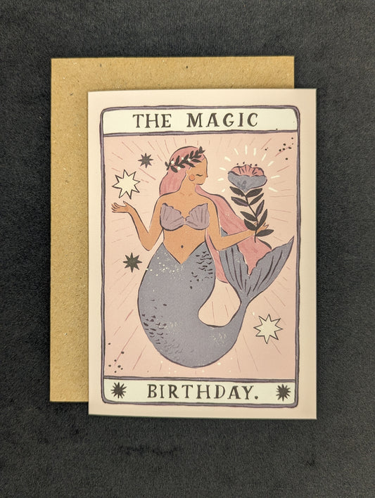 "The Magic Birthday" Mermaid Greeting Card