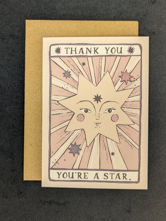 ‘You're a Star’ Thank You Greeting Card