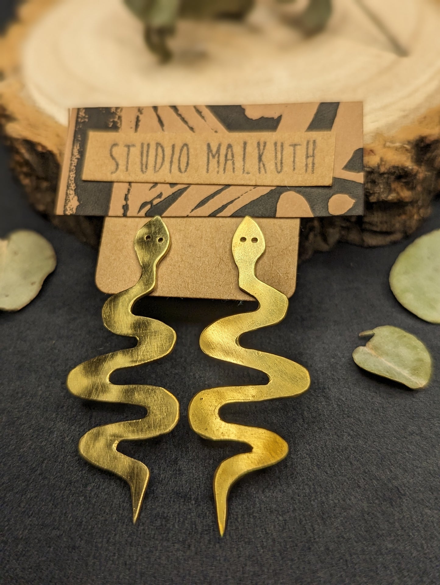 Snake Stud Earrings by Studio Malkuth