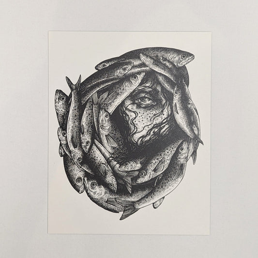"Mermaid" by Hester Aspland - 220mm x 255mm Print