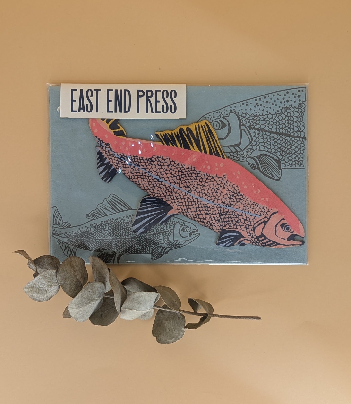 'Salmon' Greeting Card by East End Press