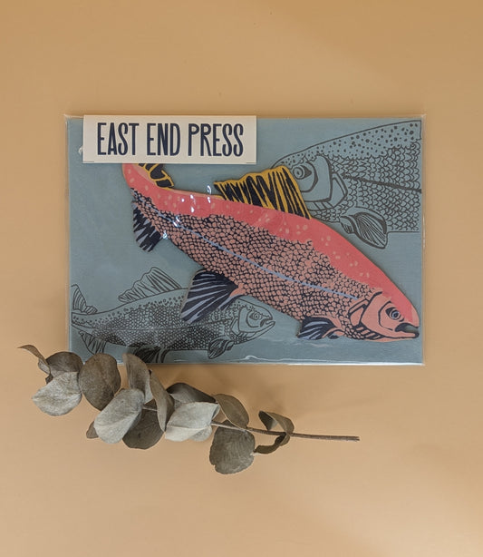 'Salmon' Greeting Card by East End Press