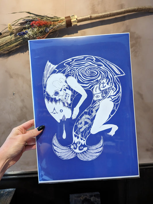 "Remora (Merman)" Print by Theo Cleary