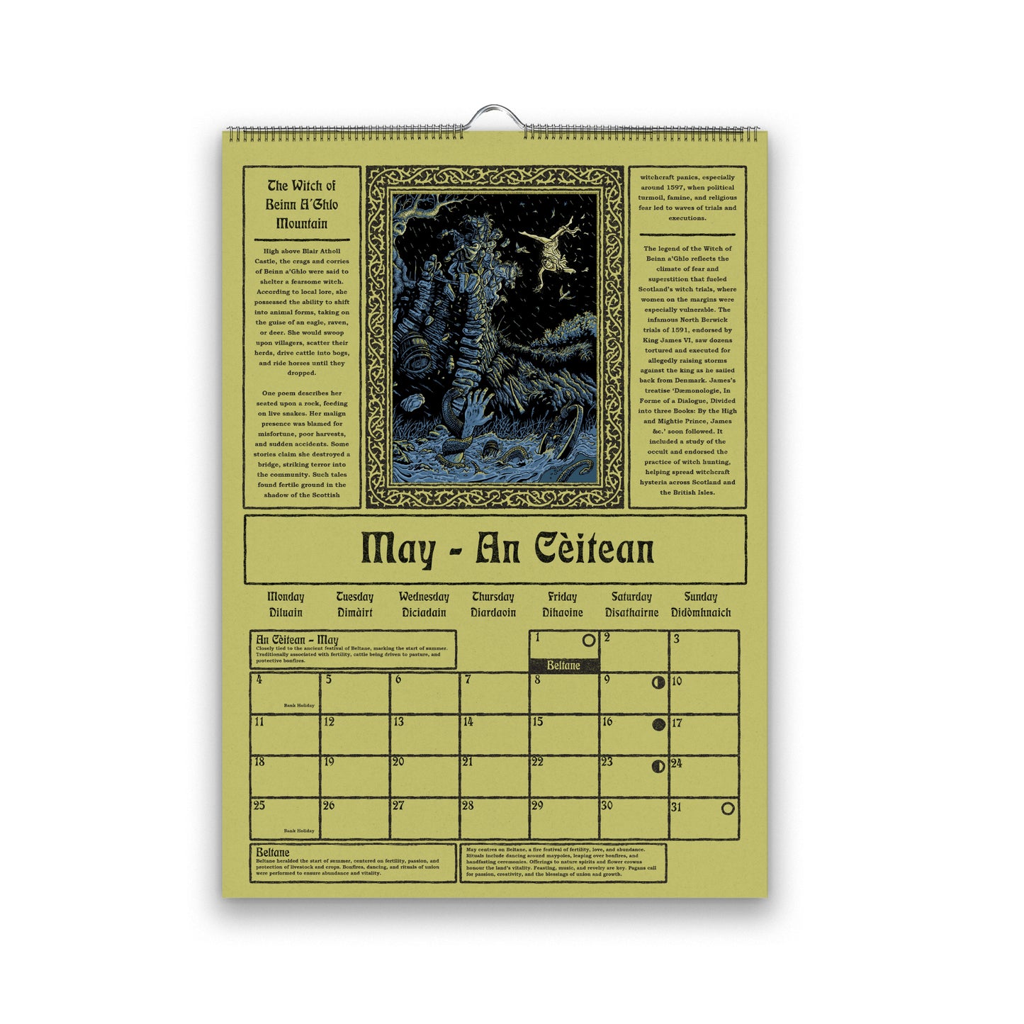 2026 Illustrated Scottish Myths, Legends and Folklore, Pagan Calendar