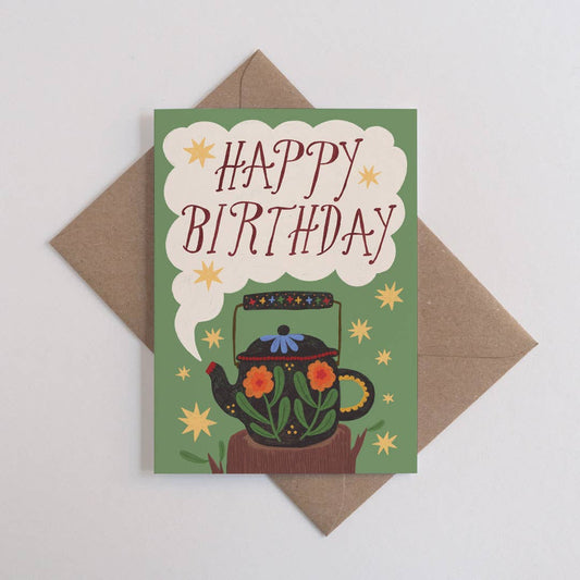 Birthday Teapot greetings card