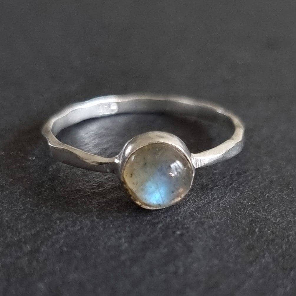 Sterling Silver Round Labradorite Stacking Ring