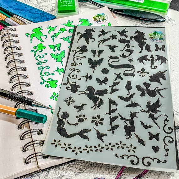 Magical Creatures Journal Stencil
