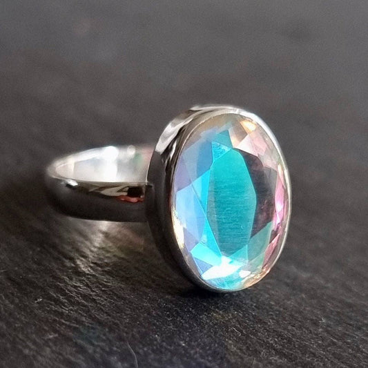 Sterling Silver Mercury Mist Topaz Ring