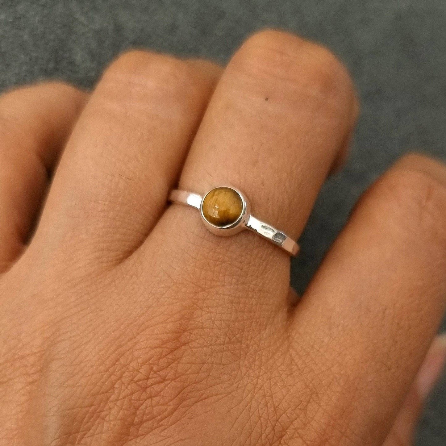 Sterling Silver Tigers Eye Stacking Ring